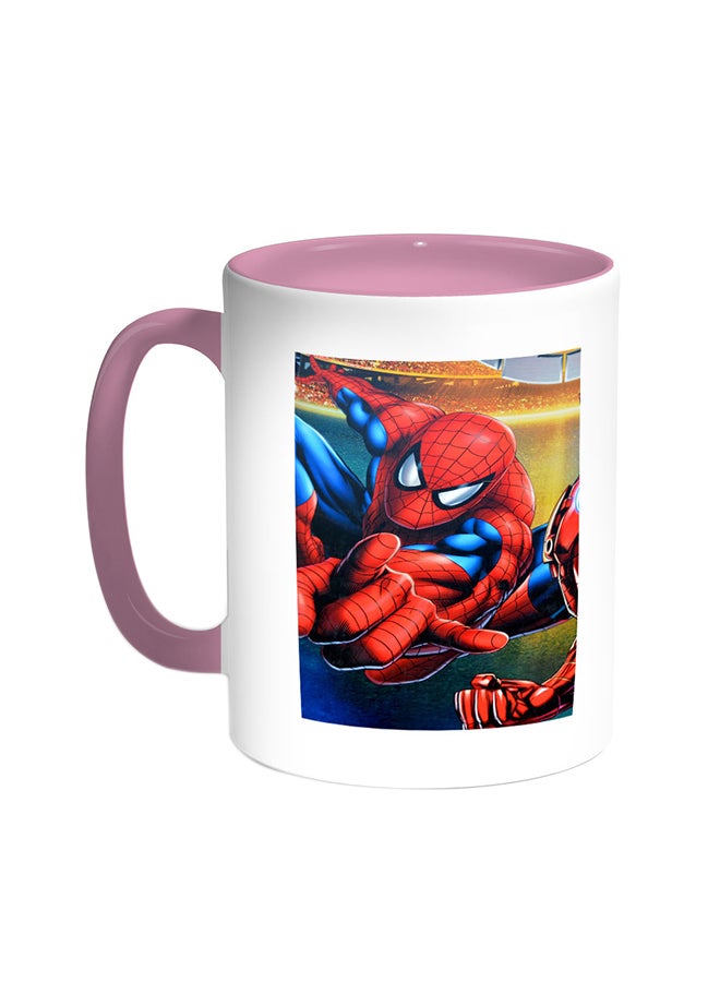 Decalac Spiderman Printed Coffee Mug Pink/White 