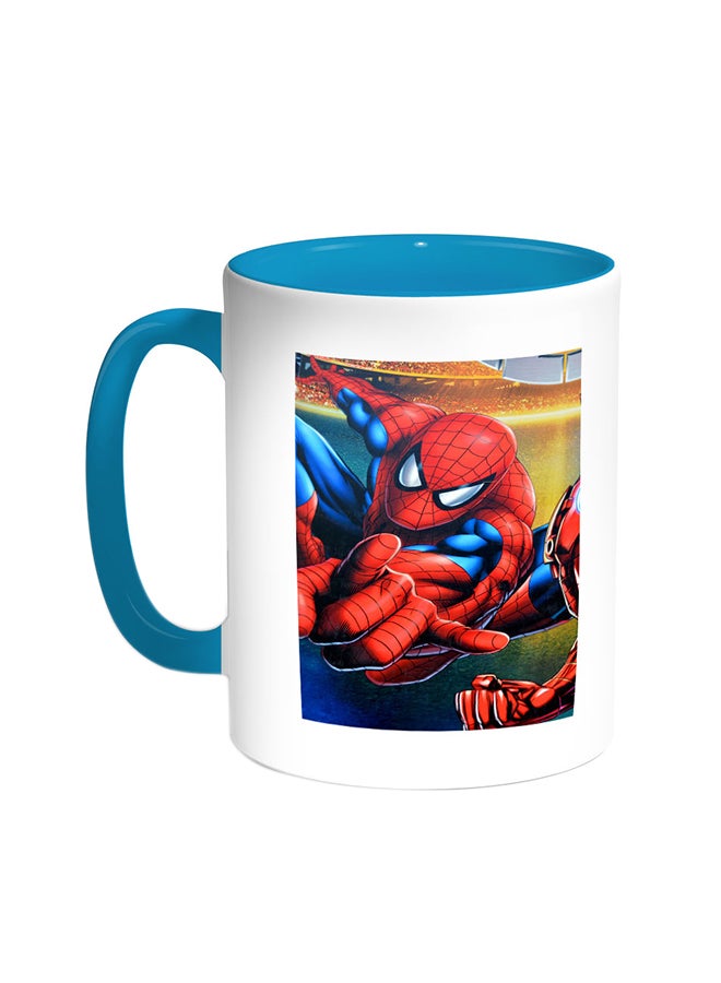 Decalac Spiderman Printed Coffee Mug Turquoise/White