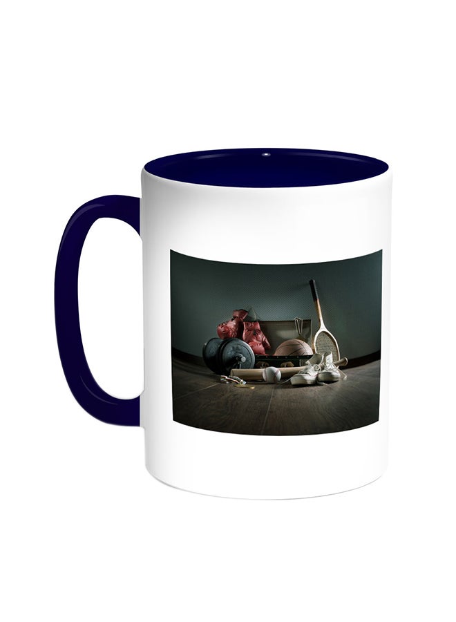 Sport Printed Coffee Mug Blue/White