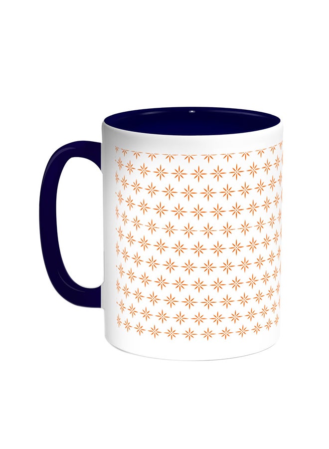 Decalac Stars Decoration Printed Coffee Mug Blue/White