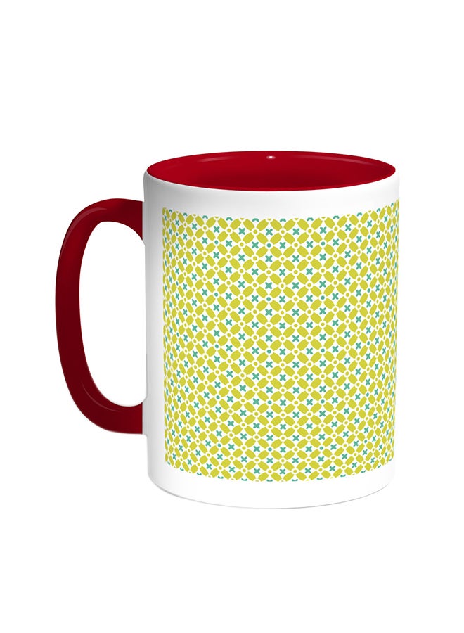Stars Motifs Printed Coffee Mug Red/White
