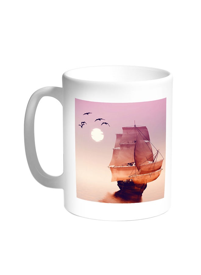 Steamship Glider Printed Coffee Mug White