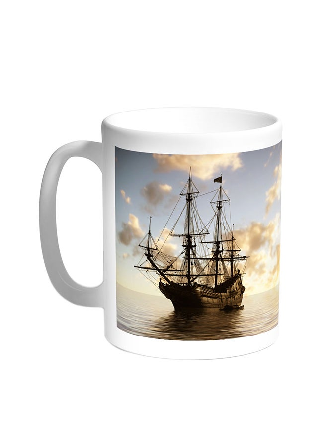 ديكالاك قدح قهوة - باخرة شراعية أبيض