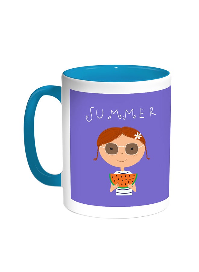 قدح قهوة - سمر سيزون تركواز/أبيض