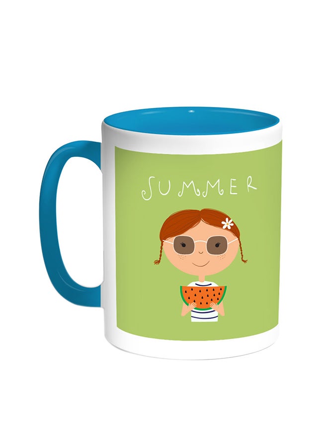 ديكالاك قدح قهوة - سمر سيزون تركواز/أبيض