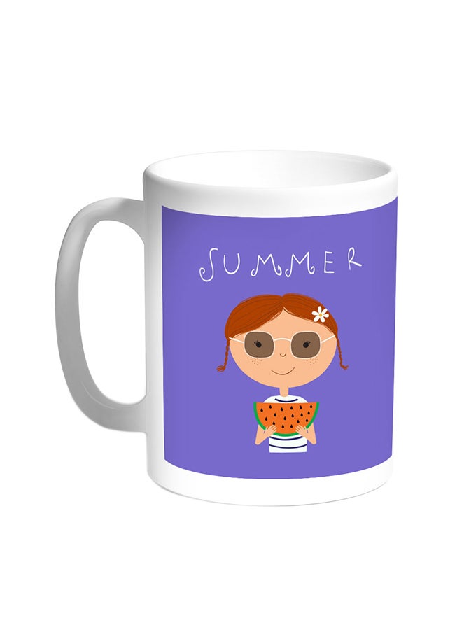 Decalac Summer Season Printed Coffee Mug White