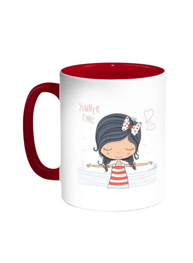 Summer Time Printed Coffee Mug Red/White