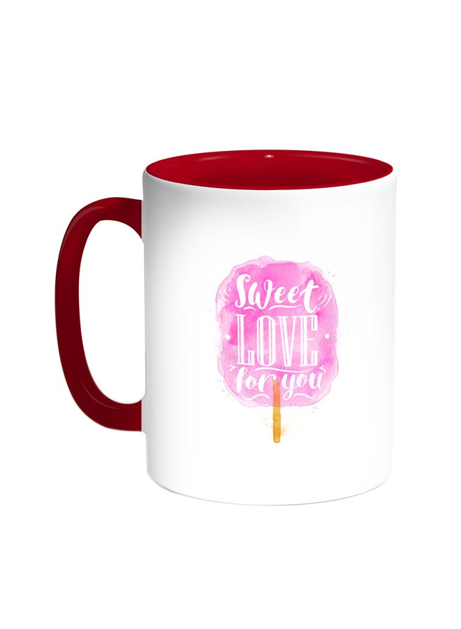 Decalac Sweet Love For You Printed Coffee Mug Red/White