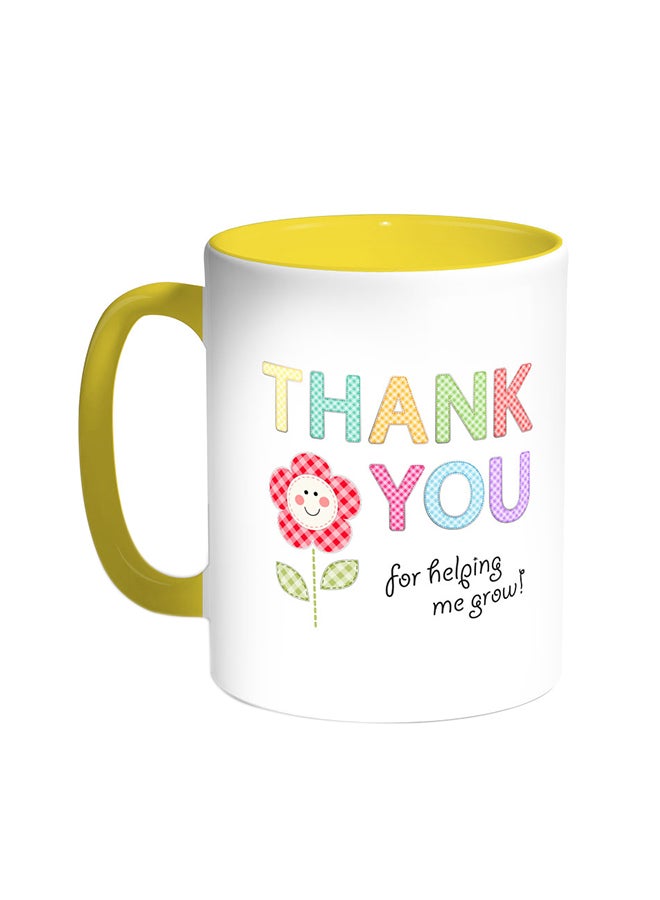 ديكالاك قدح قهوة - ثانيك يو فور هيلبينج مي جرو أصفر/ابيض