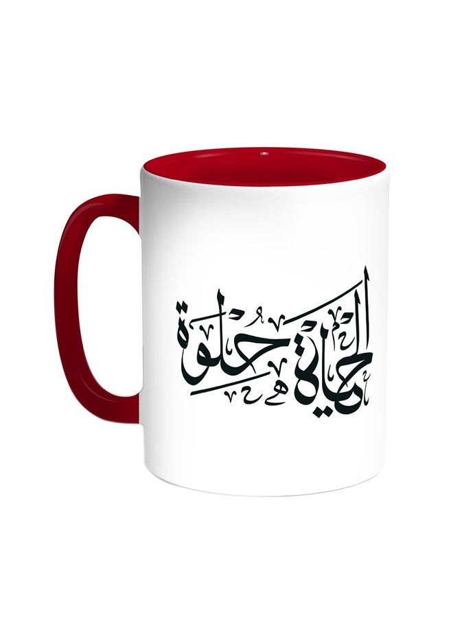 Decalac The Life Is Sweet Printed Coffee Mug Red/White 