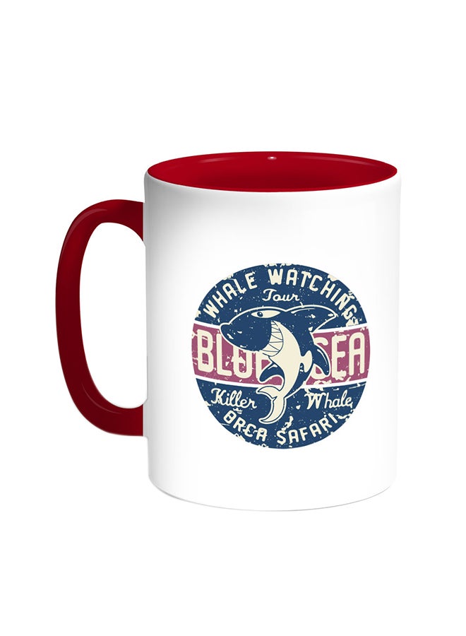 ديكالاك قدح قهوة - سمكة القرش أحمر/أبيض