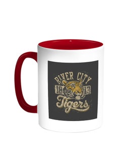 Decalac Tiger Image Printed Coffee Mug Red/White 