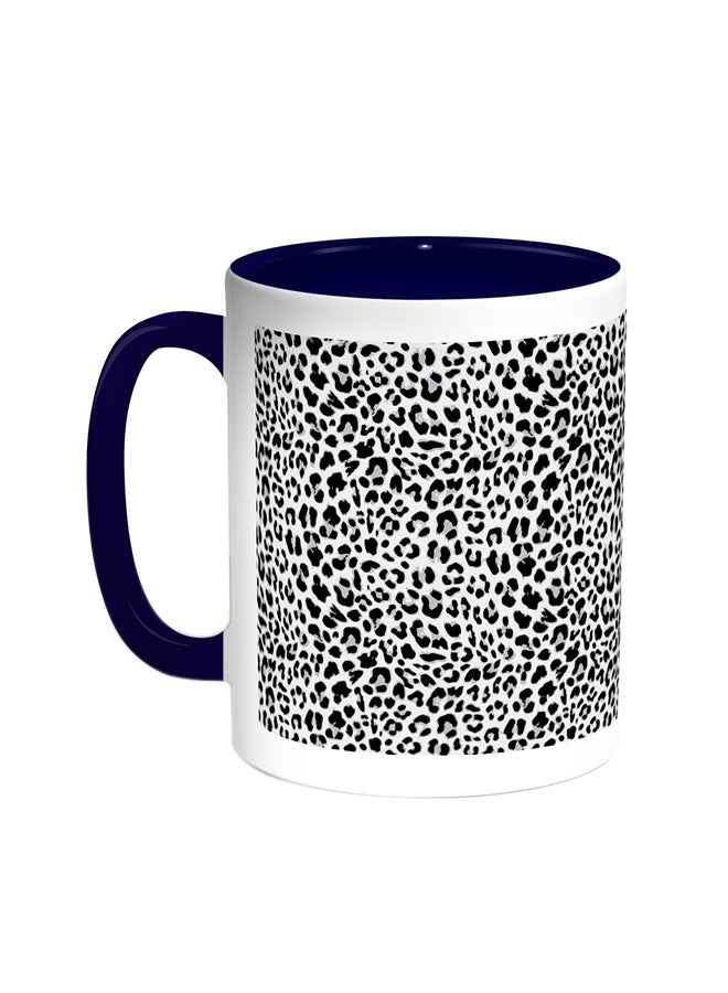 قدح قهوة - جلد النمر أزرق/ أبيض