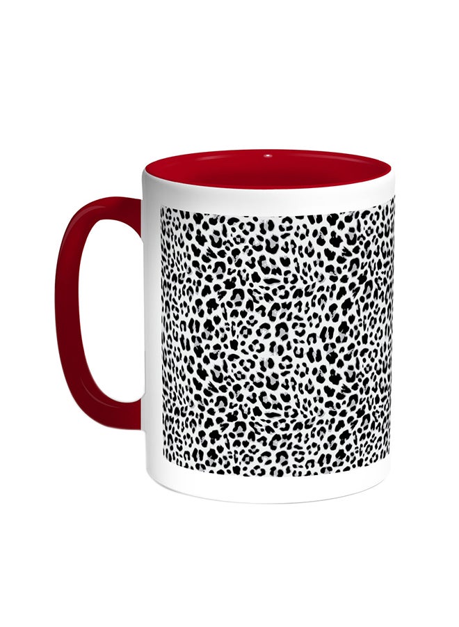 Tiger Skin Shape Printed Coffee Mug Red/White