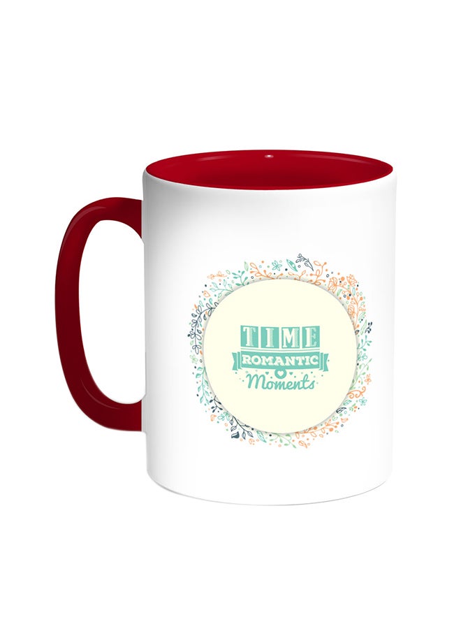Time Romantic Moment Printed Coffee Mug Red/White