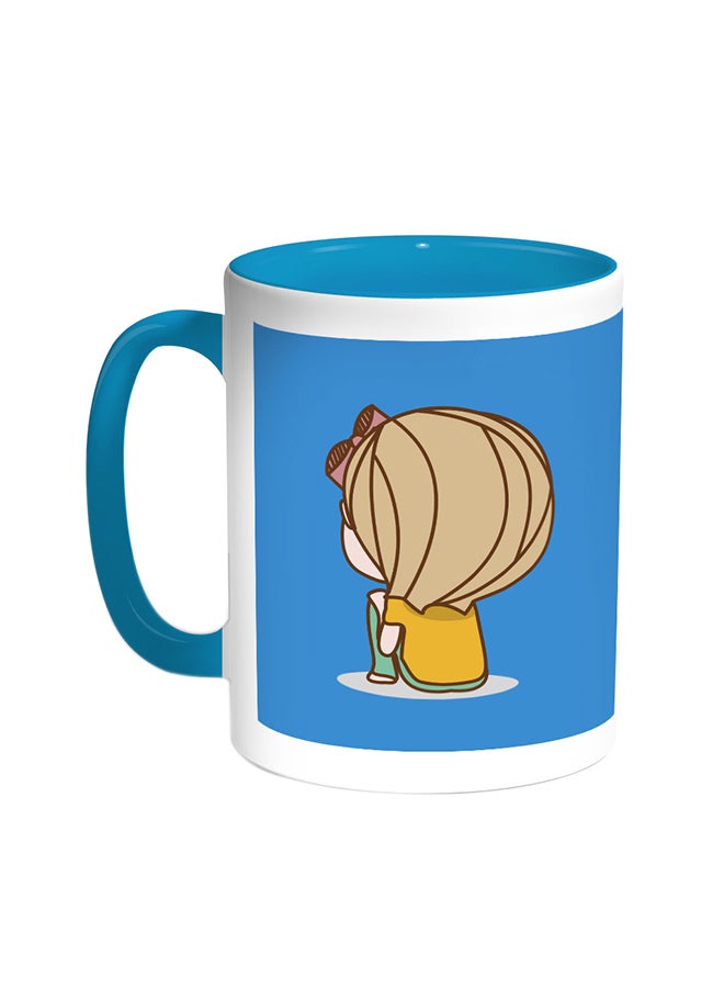Time To Think Printed Coffee Mug Turquoise/White