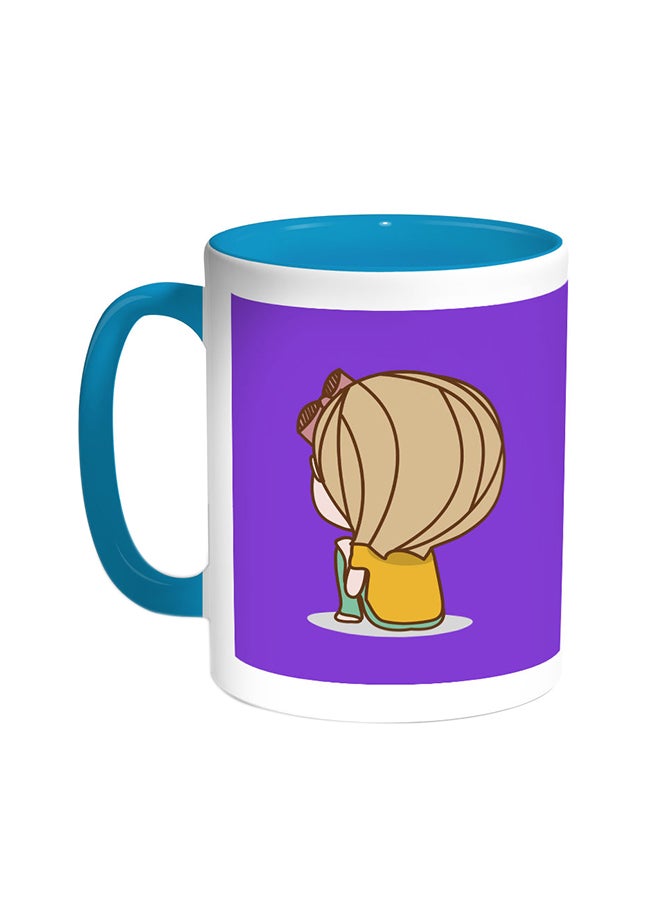 Time To Think Printed Coffee Mug Turquoise/White