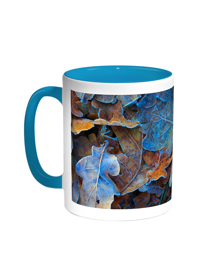 ديكالاك قدح قهوة - أوراق الشجر تركواز/أبيض