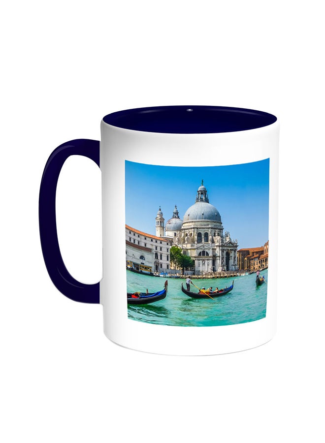 قدح قهوة - البندقية أزرق/ أبيض