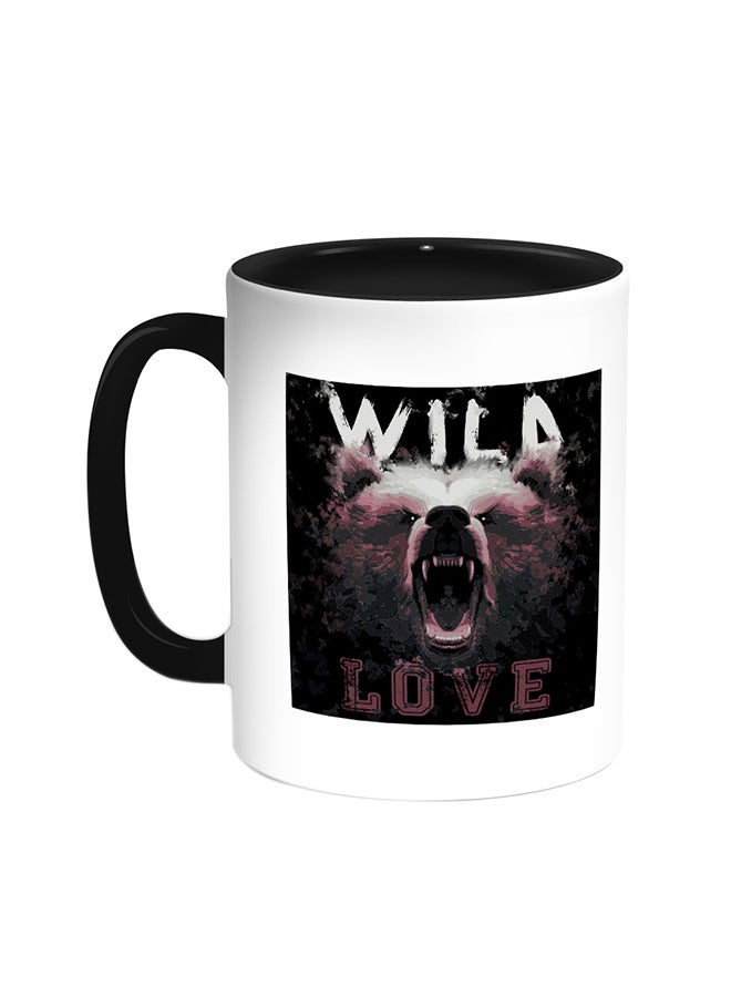 Decalac Wild Love - Bear Shape Printed Coffee Mug Black/White 