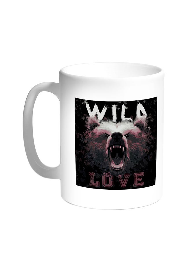 Decalac Wild Love - Bear Shape Printed Coffee Mug White 
