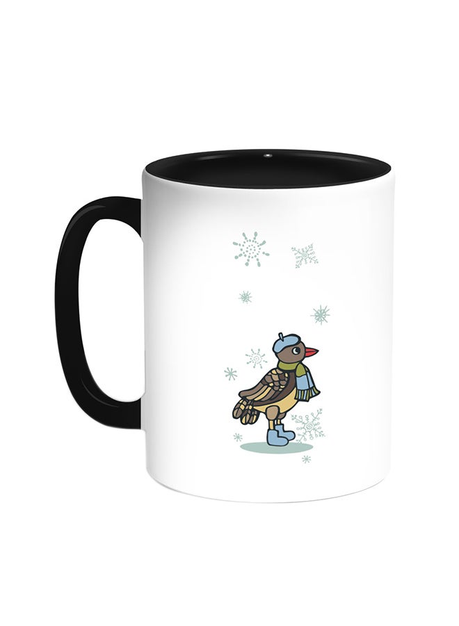 Decalac Winter Season Printed Coffee Mug Black/White