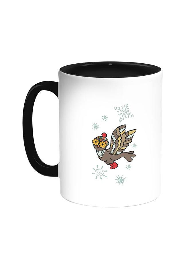 Decalac Winter Season Printed Coffee Mug Black/White