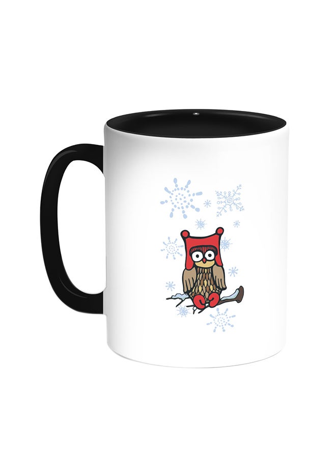 Decalac Winter Season Printed Coffee Mug Black/White