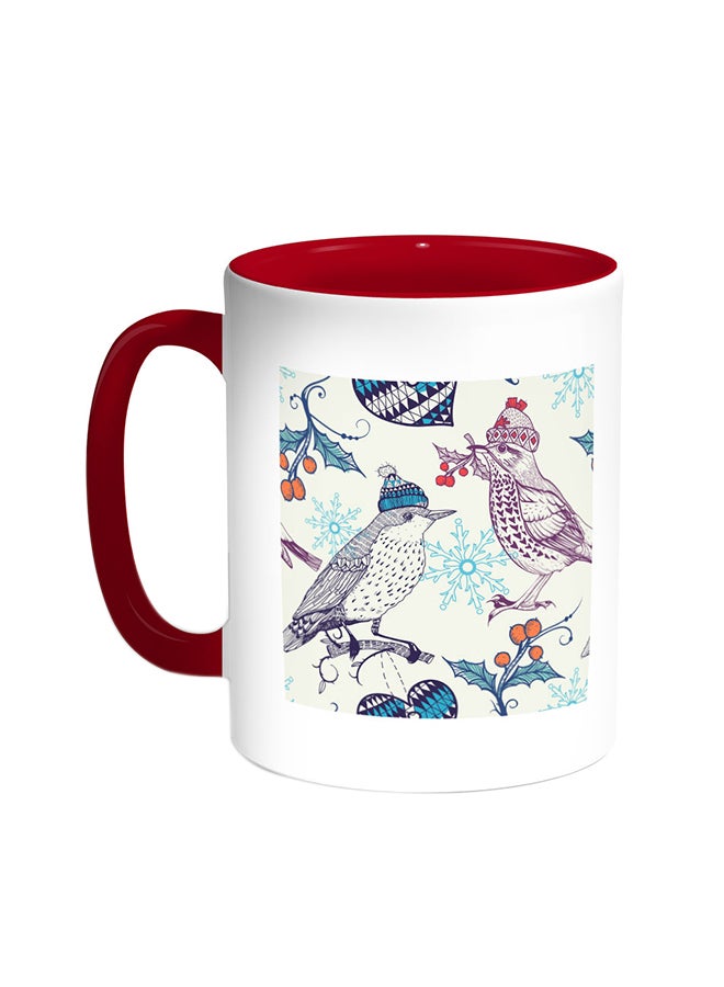 Winter Season Printed Coffee Mug Red/White