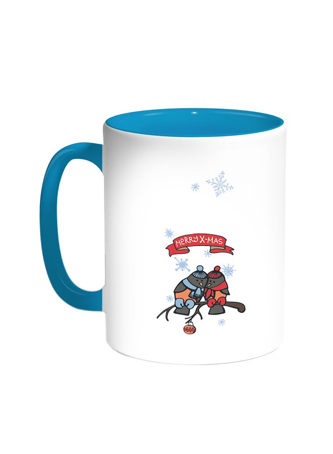 قدح قهوة - وينتر سيزون تركواز/أبيض