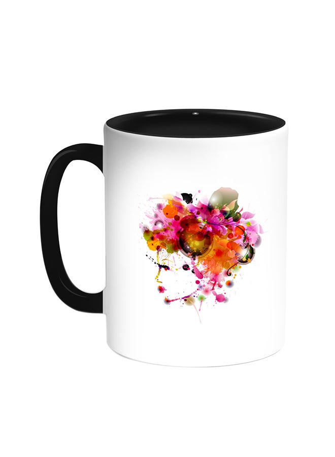 ديكالاك قدح قهوة - لوحة فنية لامرأة أسود/ أبيض