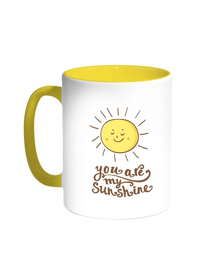ديكالاك قدح قهوة - يو أر ماي صن شاين أصفر/ابيض