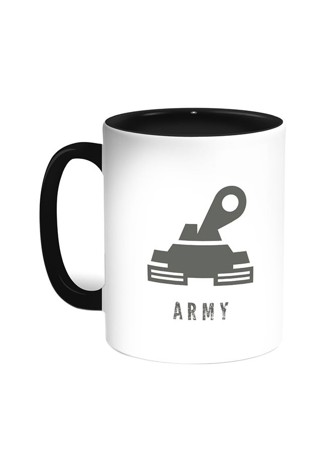 قدح قهوة - تصميم الجيش أسود/ أبيض