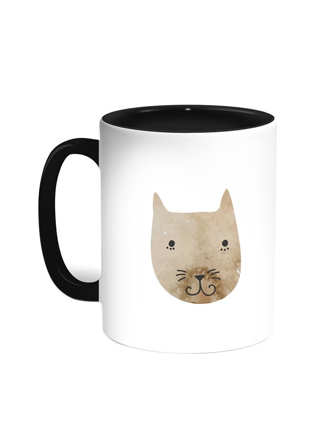 Decalac Cat Printed Coffee Mug Black/White