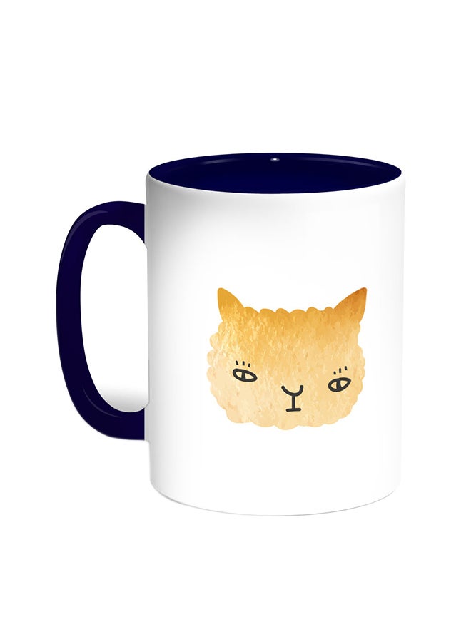 Decalac Cat Printed Coffee Mug Blue/White