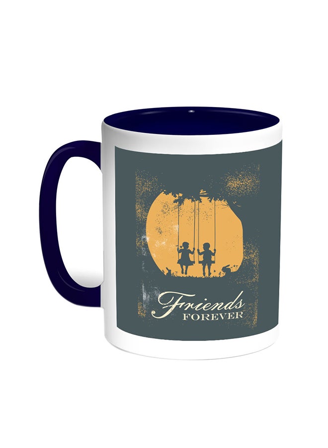 Decalac Friends Forever Printed Coffee Mug Blue/White