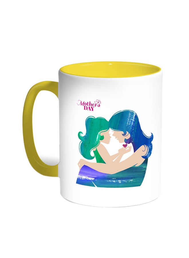 Decalac Mothers Day Printed Coffee Mug Yellow/White 