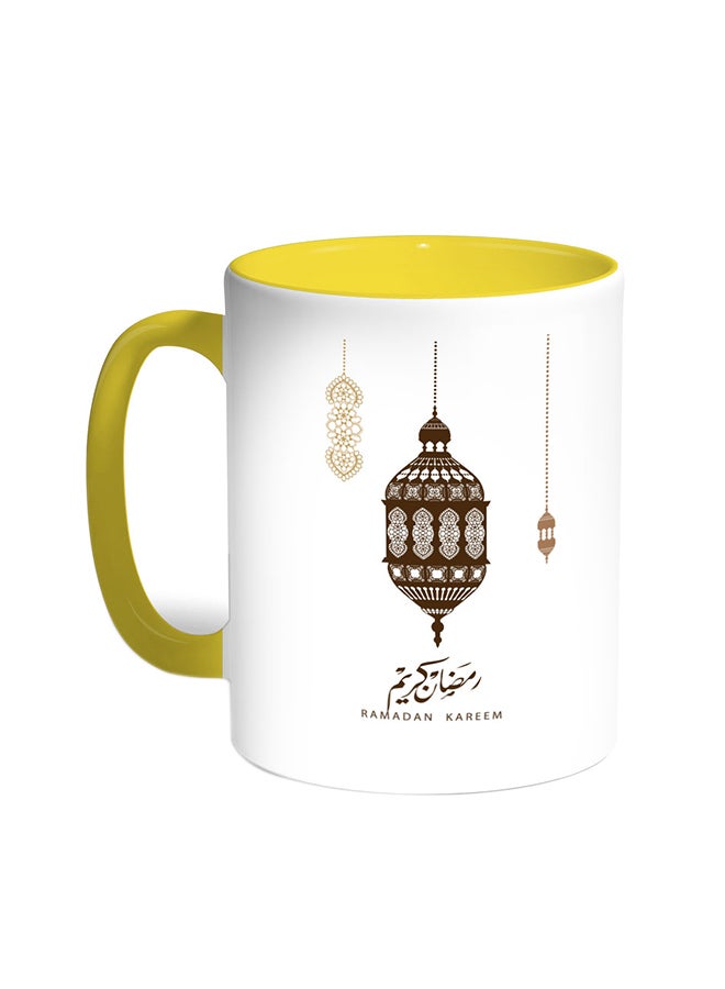 ديكالاك قدح قهوةرمضان كريم أصفر/ابيض