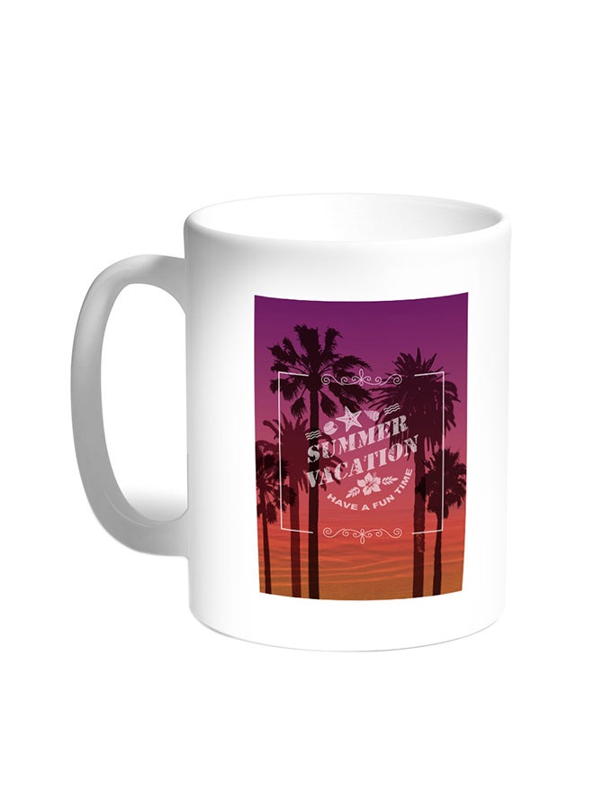 ديكالاك كوب قهوة مطبوع عليه عبارة "سامار فاكيشين" أبيض