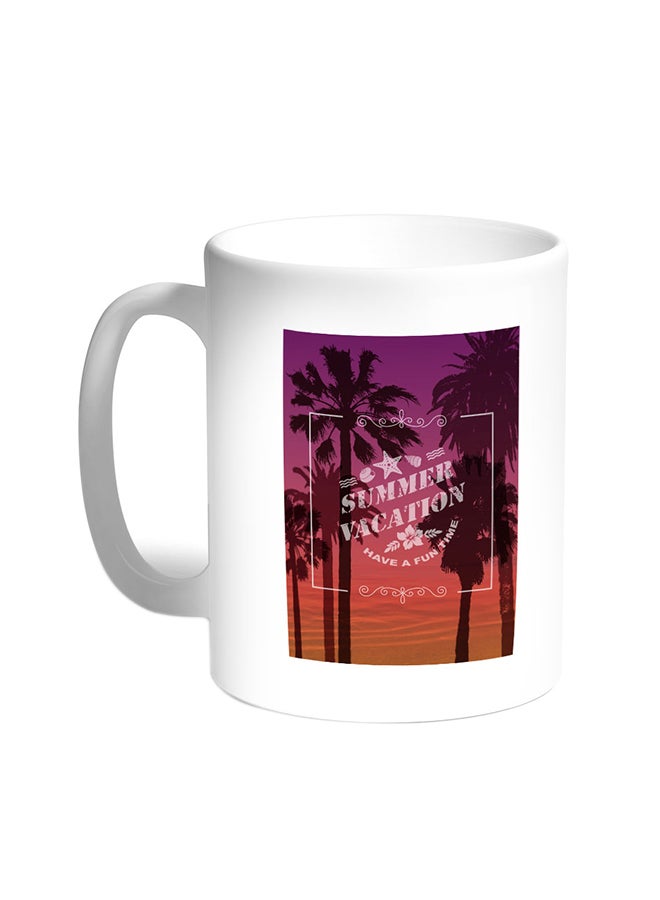 ديكالاك كوب قهوة مطبوع عليه عبارة "سامار فاكيشين" أبيض