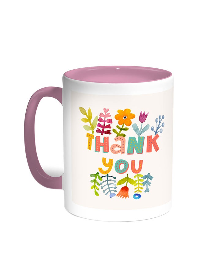 ديكالاك قدح قهوة - ثانك يو وردي/أبيض