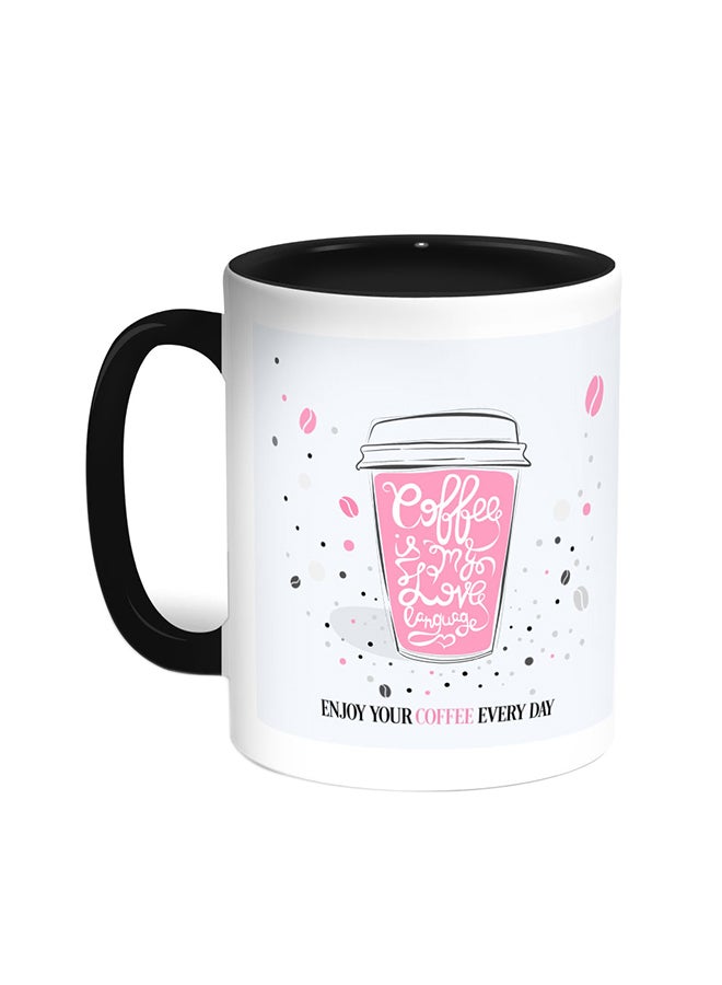 Decalac A Cup Of Coffee Printed Coffee Mug Black/White