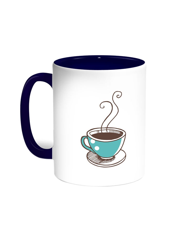 Decalac A Cup Of Coffee Printed Coffee Mug Blue/White