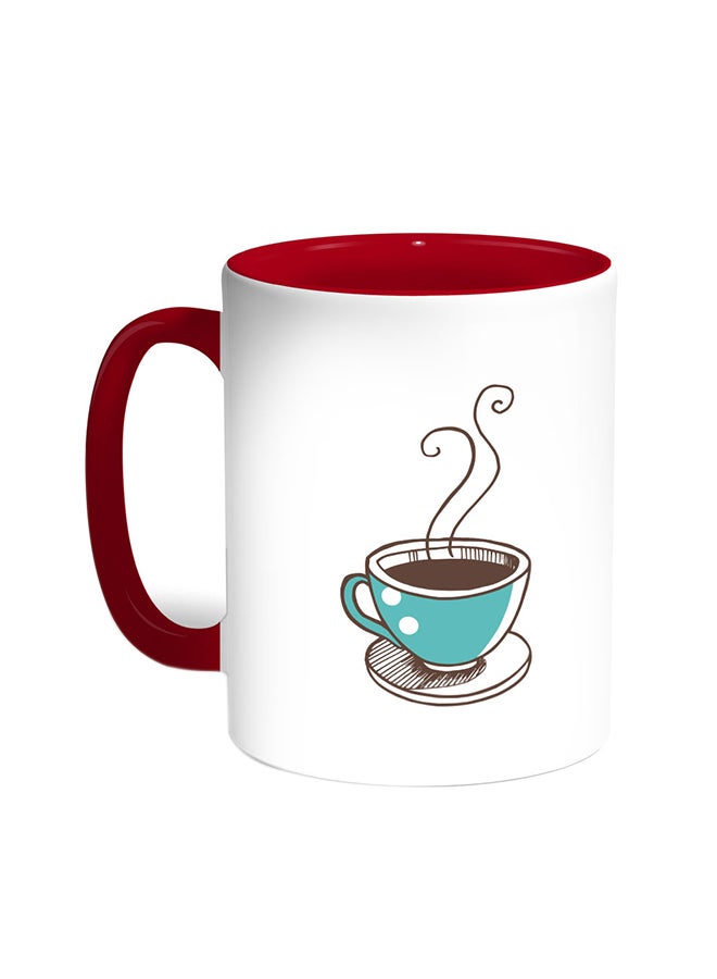 Decalac A Cup Of Coffee Printed Coffee Mug Red/White