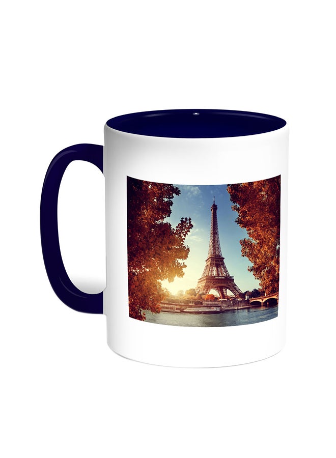 Decalac A Painting Of Paris Printed Coffee Mug Blue/White