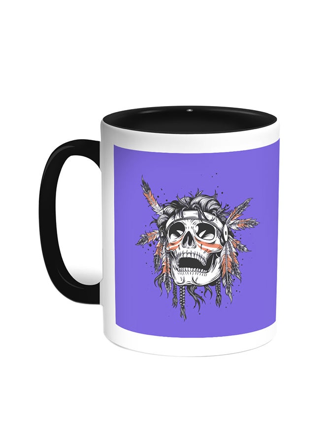 ديكالاك قدح قهوة بصورة جمجمة هندي أحمر أسود/ أبيض