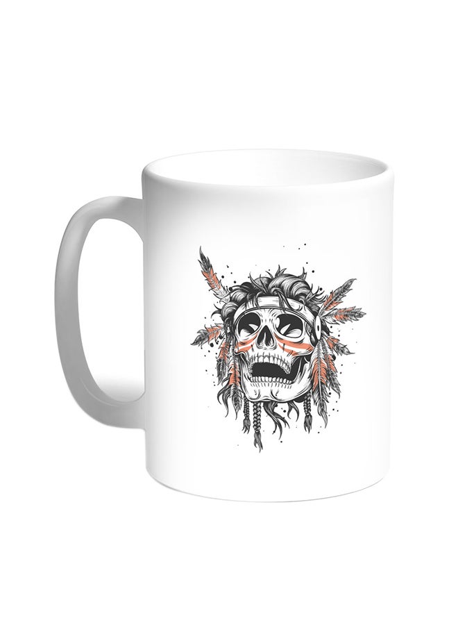 ديكالاك قدح قهوة بصورة جمجمة هندي أحمر أبيض