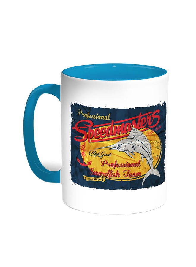 Decalac A Swordfish Printed Coffee Mug Turquoise/White