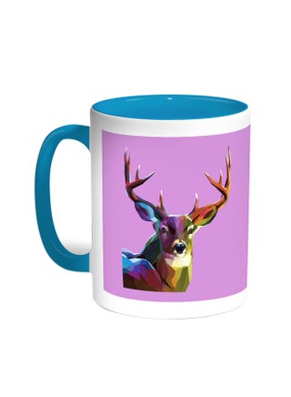 Abstract Art - Deer Printed Coffee Mug Turquoise/White - v1528112007/N15117707A_1