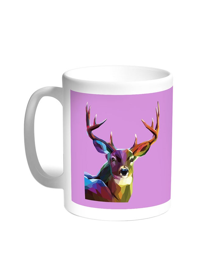 Abstract Art - Deer Printed Coffee Mug White
